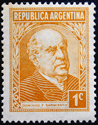 Аргентина 1936 год . Доминго Фаустино Сармьенто (1811-1888), Президент, Писатель .